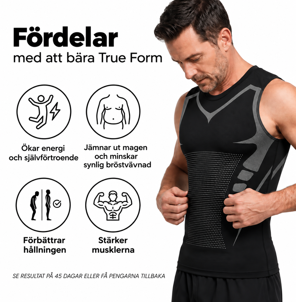 Trueform - Formande Kompressionstshirt för Män