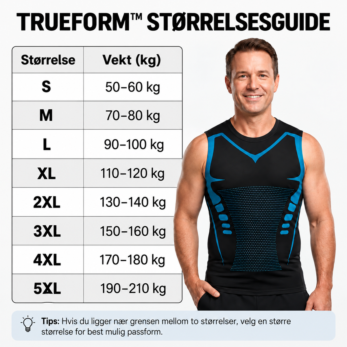 Trueform - Formende kompresjonssinglet for menn